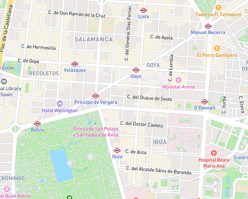 Un mapa que muestra la ubicación de AniCura Doctor Castelo Centro Veterinario