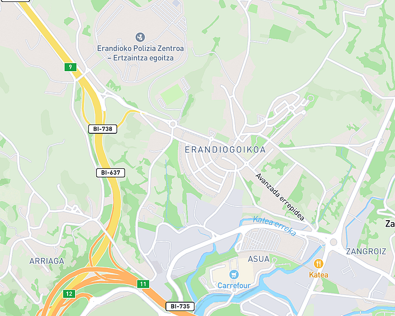 Un mapa que muestra la ubicación de AniCura Indautxu Hospital Veterinario