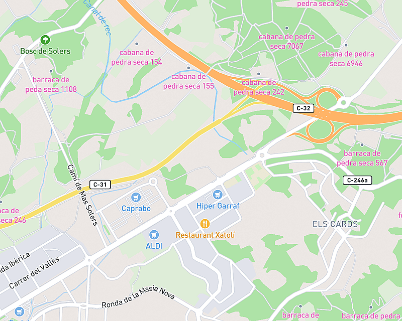 Un mapa que muestra la ubicación de AniCura Mima'ns Hospital Veterinari