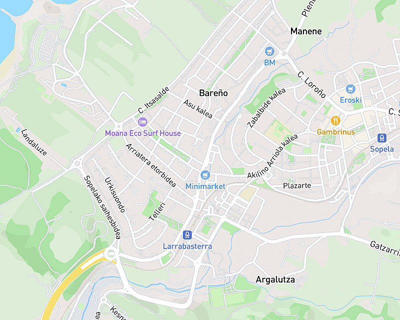 Un mapa que muestra la ubicación de AniCura Uribe Kosta Clínica Veterinaria