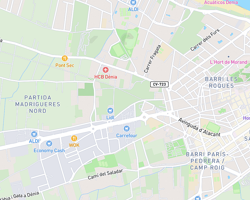 Un mapa que muestra la ubicación de AniCura Marina Alta Centro Veterinario