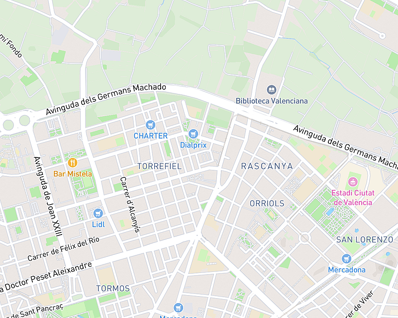 Un mapa que muestra la ubicación de AniCura Constitución Hospital Veterinario