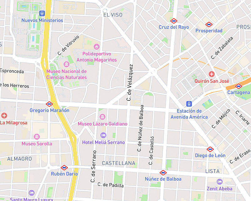 Un mapa que mostra la ubicació de AniCura Velázquez Hospital Veterinario