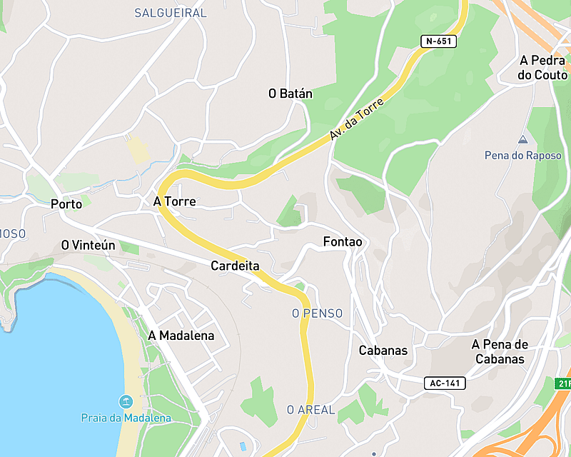 Un mapa que muestra la ubicación de AniCura Cabanas Clínica Veterinaria