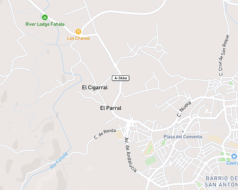 Un mapa que muestra la ubicación de AniCura Alhaurín El Grande Hospital Veterinario
