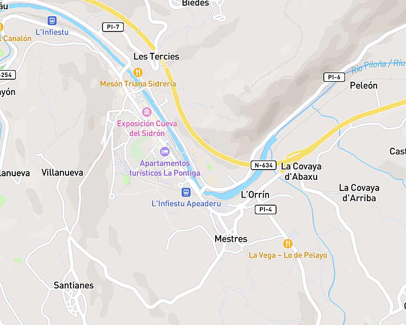 Un mapa que muestra la ubicación de AniCura Terán Centro Veterinario