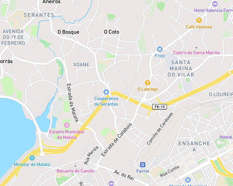 Un mapa que muestra la ubicación de AniCura Canido Clínica Veterinaria