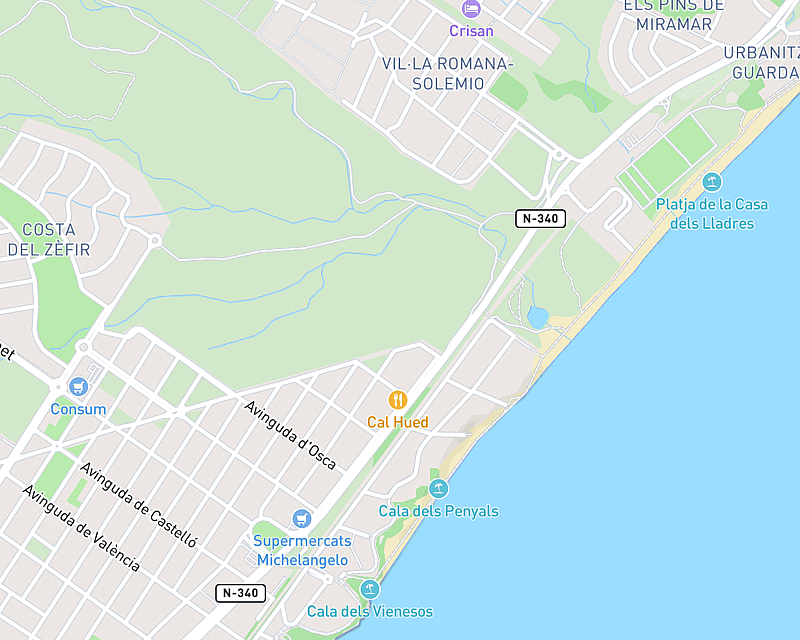 Un mapa que mostra la ubicació de AniCura Vetamic Centre Veterinari
