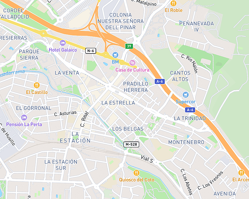 Un mapa que muestra la ubicación de AniCura IF Villalba Hospital Veterinario