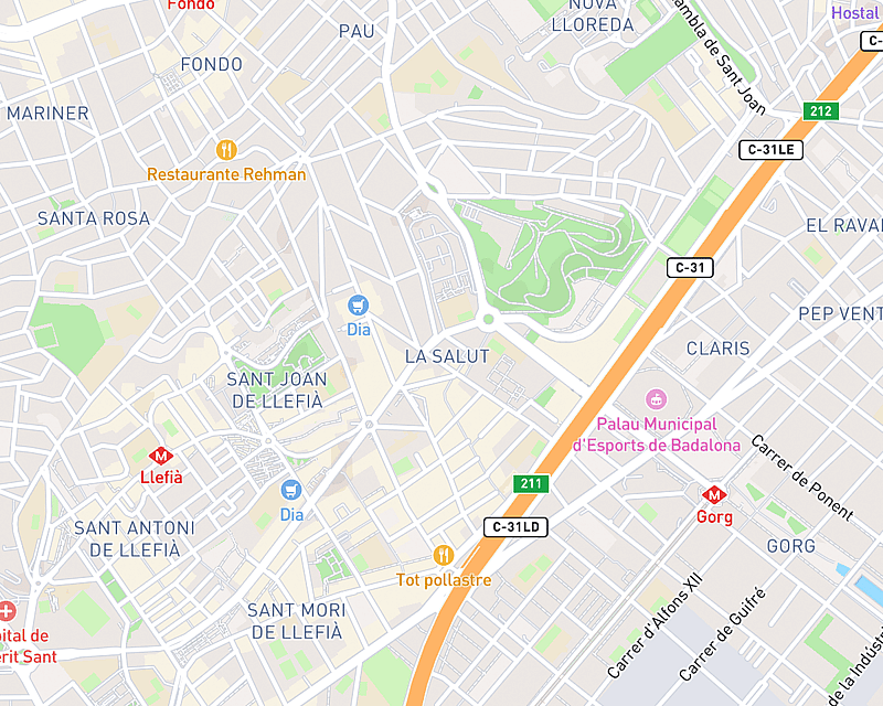 Un mapa que muestra la ubicación de AniCura Canis i Felis Centre Veterinari