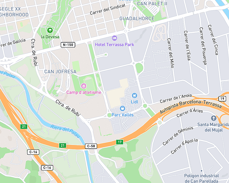 Un mapa que muestra la ubicación de AniCura Arvivet Hospital Veterinario