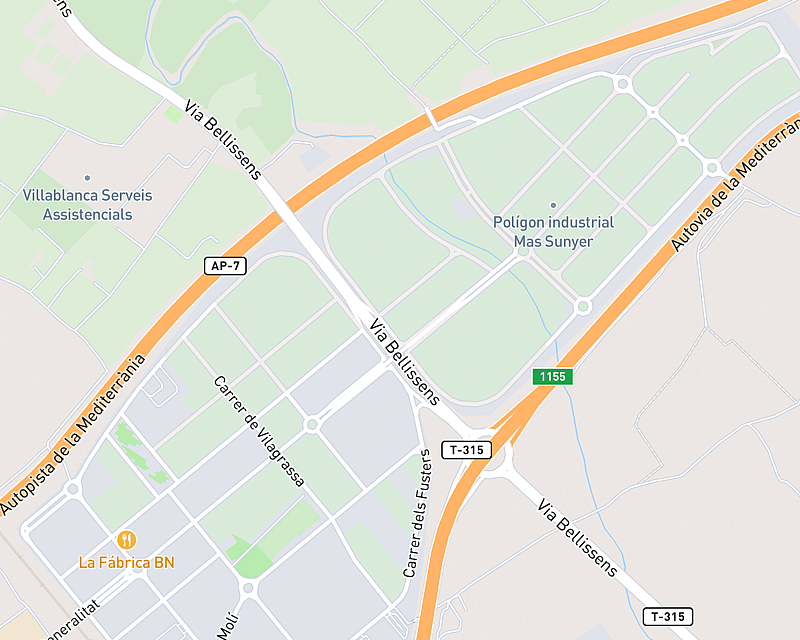 Un mapa que muestra la ubicación de AniCura Mediterrani Hospital Veterinari