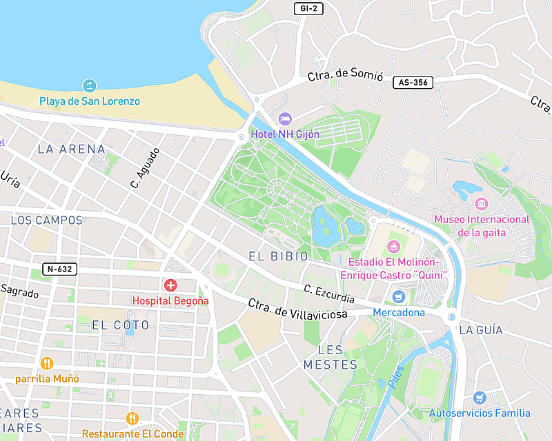 Un mapa que mostra la ubicació de AniCura Asturpet Hospital Veterinario