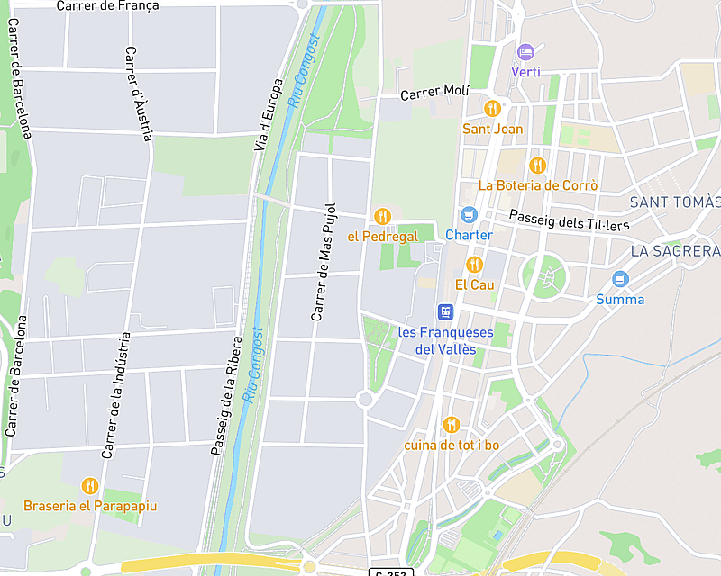 Un mapa que mostra la ubicació de AniCura Lauro Hospital Veterinari
